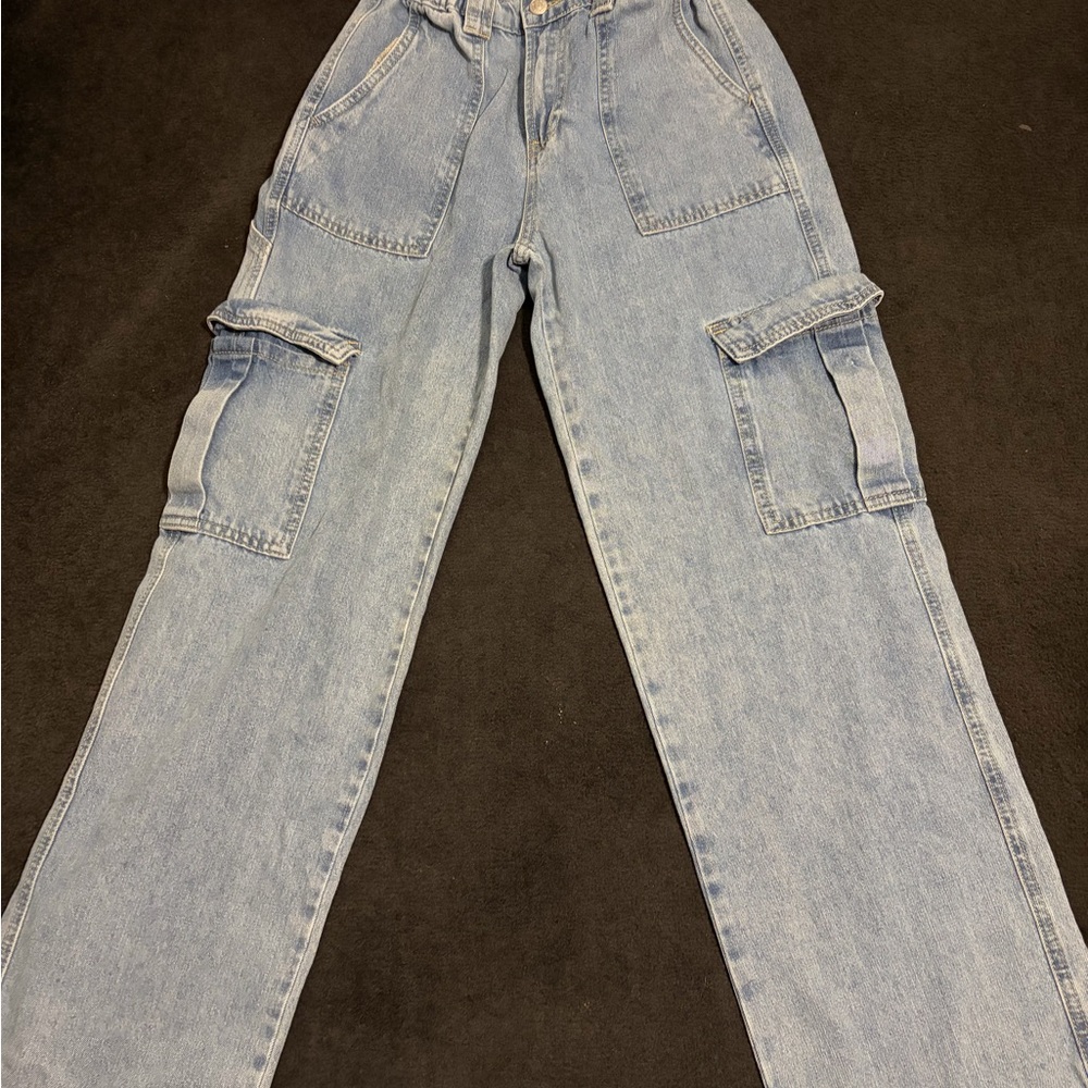 Simple Society Light Blue Cargo Jeans